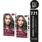 Nevaton 2 X 2'Li Set 7.11 Kumral Yoğun Küllü Kalıcı Krem Saç Boyası Seti (4 Boya + 4 Oksidan)