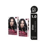 Nevaton 2'Lİ SET 1.0 SİYAH Kalıcı Krem Saç Boyası Seti (4 boya+4 oksidan)