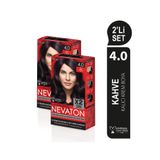 Nevaton 2'Lİ SET 4.0 KAHVE Kalıcı Krem Saç Boyası Seti (4 boya + 4 oksidan)