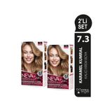 Nevaton 2'Lİ SET 7.3 KARAMEL KUMRAL Kalıcı Krem Saç Boyası Seti (4 boya + 4 oksidan)