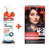 Nevaton 3.4 Koyu Kahve Kalıcı Krem Saç Boyası+E2'Quality Diş Beyazlatıcı Köpük