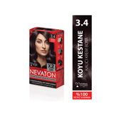 Nevaton 3.4 KOYU KESTANE Kalıcı Krem Saç Boyası Seti (X2)