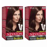 Nevaton 5.0 Açık Kahve Kalıcı 2 Kutu Krem Saç Boyası