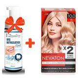 Nevaton Kalıcı Krem Saç Boyası 10.0 Platin Bir Kutuda 2 Boyama+E2'Quality Diş Beyazlatıcı Köpük