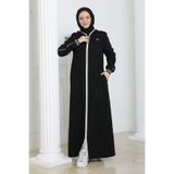 Nevayla Moda İthal Petek Kumaş Ferace -Siyah