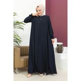 Nevayla Moda Medine Ipeği Mevlana Ferace - 46 - Lacivert