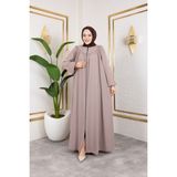 Nevayla Moda Ön ve Arka Robalı Ferace - Siyah / F0142 - 46 - Bej