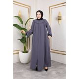 Nevayla Moda Ön ve Arka Robalı Ferace - Siyah / F0142 - 52 - Gri