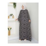 Nevayla Moda Önü Büzgülü Viskon Elbise - Kahverengi / E0130