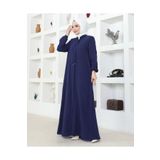 Nevayla Moda Salaş Kesim Aerobin Kumaş Ferace / Lacivert - F137
