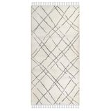 Neve Krem Çizgili Modern Geometrik Etnik Desenli Boho Makinada Yıkanabilir Hafif Hav Toz Vermez Leke Tutmaz Kaymaz Taban Dijital Makine Baskı Halı Oturma Odası Salon Yolluk Koridor Mutfak Halısı