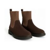 Ne&Ve Shoes Chelsea Lastikli Kadın Yuvarlak Burunlu Bot - Kahve