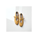NE&VE SHOES Hardal Süet Hakiki Deri Tokalı Kadın Babet
