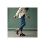 NE&VE SHOES Kahve Deri Hafif Tabanlı Tokalı Kadın Takunya Terlik