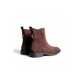 NE&VE SHOES Kahve Kadife İki Yandan Lastikli ve Tokalı Kadın Chelsea Bot