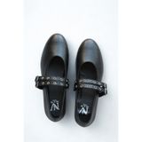 NE&VE SHOES Siyah Hakiki Deri Kadın Babet