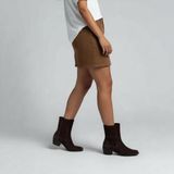 NE&VE SHOES Siyah Süet Hakiki Deri İki Yandan Lastikli Kadın Western Bot