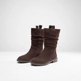 Ne&Ve Shoes Süet Kadın Çizme Kısa Topuklu Modern Tasarım ile Rahat Günlük Kullanım - Kahverengi