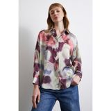 Never More Batik Desen Saten Gömlek Petrol - XS - Lila