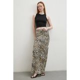 Never More Leopar Desenli Verev Etek Ekru - XS