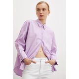 Never More Regular Fit Poplin Gömlek Lila - XS