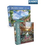 Neverland 1000 Parça Puzzle Seti 2 Adet Sahil ve Amsterdam