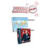 Neverland 2 Adet 1000 Parça Puzzle - Atatürk Ve Dünya Haritası-I