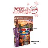 Neverland 2 ADET 1000 PARÇA PUZZLE- COLMAR VE YAĞMURLU ŞEMSİYELİ SOKAK
