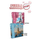 Neverland 2 ADET 1000 PARÇA PUZZLE- EYFEL KULESİ VE KIZ KULESİ SAKİNLİĞİ