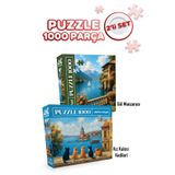 Neverland 2 ADET 1000 PARÇA PUZZLE -GÖL MANZARASI VE KIZ KULESİ KEDİLERİ
