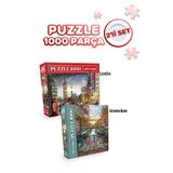 Neverland 2 Adet 1000 Parça Puzzle - Londra ve Amsterdam