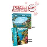 Neverland 2 ADET 1000 PARÇA PUZZLE- SAHİL EV VE DAĞ GÖLÜ KASABASI