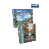 Neverland 2 Adet 1000 Parça Puzzle - Sahil Manzarası ve Amsterdam