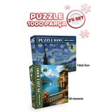 Neverland 2 ADET 1000 PARÇA PUZZLE- YILDIZLI GECE VE GÖL MANZARASI