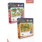 Neverland 2 Adet 50 Parça Ara Ve Bul Puzzle - Sihirli Unıcorn Ve Sonbahar Ormanı