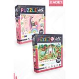 Neverland 2 Adet Puzzle - 100 Parça Unıcorn Ve 50 Parça Ara Ve Bul Sihirli Unıcorn