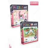 Neverland 2'li Çocuk Puzzle - 100 Parça Unıcorn Ve 50 Parça Ara Ve Bul Sihirli Unıcorn