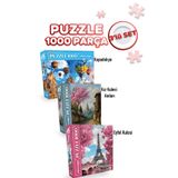 Neverland 3 ADET 1000 PARÇA PUZZLE - KIZ KULESİ ANILARI VE EYFEL KULESİ VE KAPADOKYA