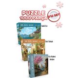 Neverland 3 ADET 1000 PARÇA PUZZLE - SAHİL EVİ VE ESKİ SOKAK VE KIZ KULESİ ANILARI