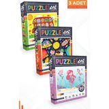 Neverland 3 Adet 50 Parça Puzzle - Hayvanlarla Otobüs Ve Ay Hayvanları Ve Deniz Kızı