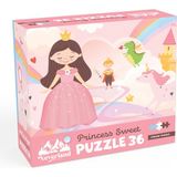 Neverland 36 Parça Eğitici Çocuk Puzzle - Prıncess Sweet (Tatlı Prenses)3+ Yaş İçin Eğlenceli Tasarım