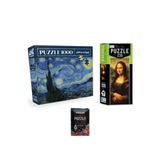 Neverland 3'lü Set Puzzle - 1000 Parça Yıldızlı Gece + 230 Parça Mona Lisa + Puzzle Yapıştırıcı