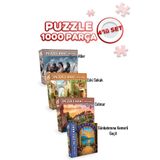Neverland 4 ADET 1000 PARÇA PUZZLE -ATLAR VE COLMAR VE ESKİ SOKAK VE GÜNBATIMINA KEMERLİ GEÇİT