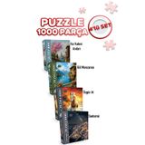 Neverland 4 ADET 1000 PARÇA PUZZLE -KIZ KULESİ ANILARI VE GÖL MANZARASI VE ÖZGÜR AT VE SANTORİNİ