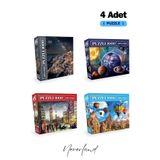 Neverland 4 Adet 1000 Parça Puzzle - Santorini / Gezegenler / London / Kapadokya