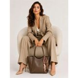 Nevermind Glanzıa Serena Mocha Tote Çanta Kadın Omuz Çantası Büyük Hacimli Günlük Şık Kahverengi Çanta - Standart