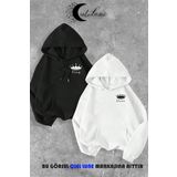 Nevermınd Sevgili Çift Kombin King And Queen Baskılı Özel Tasarım Kapüşonlu Sweatshirt 2Li Set Takım
