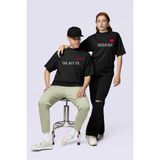 NEVERMIND Unisex Çift Erkek Kadın Tişört 2li Set Takım – The Key To Baskılı Sevgili Kombini - Siyah