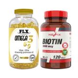 Nevfix Biotin 5000 mcg 120 Tablet + Flx Omega 3-6-9 180 Kapsül Balık Yağı