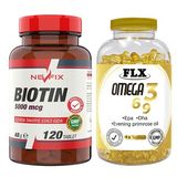 Nevfix Biotin 5000 mcg 120 Tablet + FLX Omega 3-6-9 90 Tablet Balık Yağı